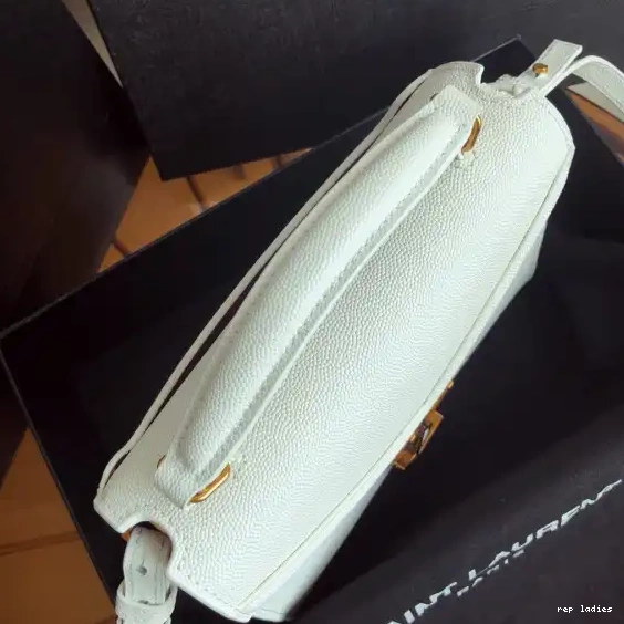 Repladies REP MINI DE BAG LEATHER TOP POUDRE YSL CASSANDRA EMBOSSED GRAIN IN HANDLE 0522